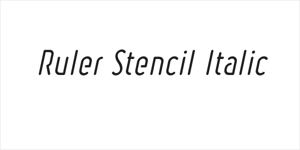 Ruler Stencil Italic Logo