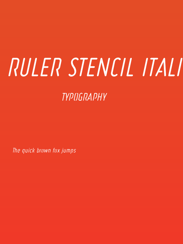 Ruler Stencil Italic Poster