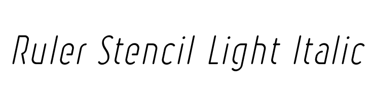 Ruler Stencil Light Italic Font