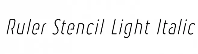 Ruler Stencil Light Italic  Descarca Fonturi Gratis