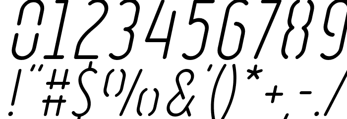Ruler Stencil Light Italic Font OTHER CHARS