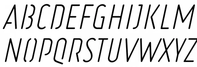 Ruler Stencil Light Italic Schriftart Groß
