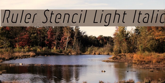 Ruler Stencil Light Italic Font examples