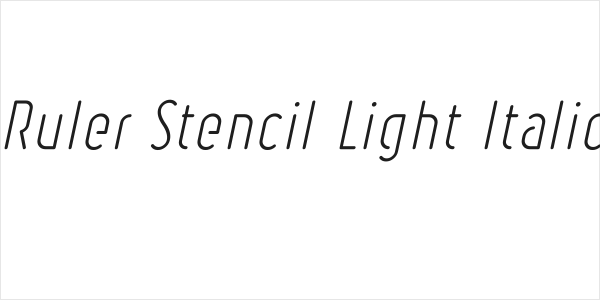 Ruler Stencil Light Italic Logo