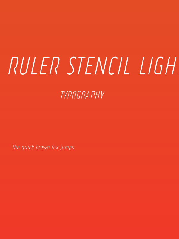 Ruler Stencil Light Italic Poster