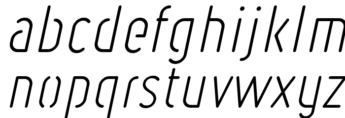 Ruler Stencil Light Italic Font LOWERCASE