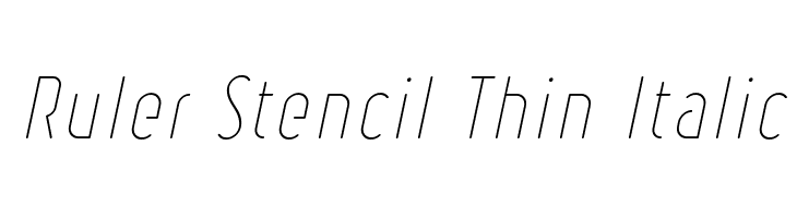 Ruler Stencil Thin Italic Fuentes