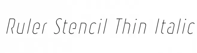 Ruler Stencil Thin Italic  Frei Schriftart Herunterladen