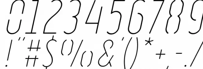 Ruler Stencil Thin Italic Fuentes OTROS CHARS
