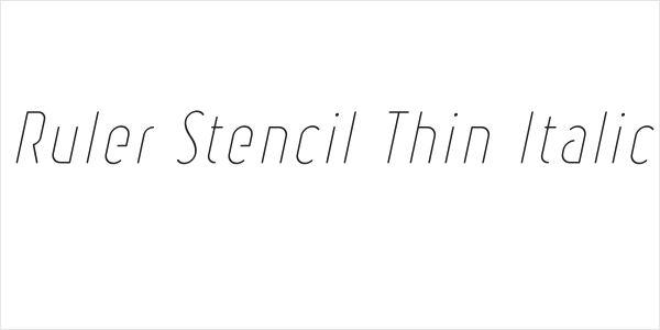 Ruler Stencil Thin Italic Logo