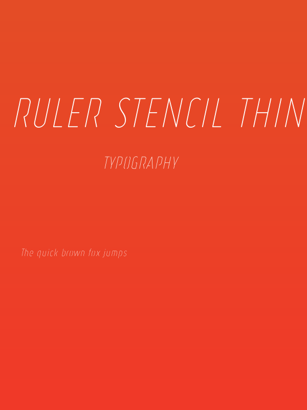 Ruler Stencil Thin Italic Poster