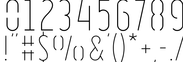 Ruler Stencil Thin Font OTHER CHARS