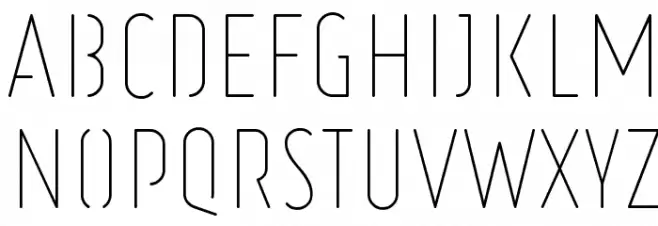 Ruler Stencil Thin Schriftart Groß