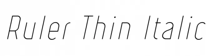 Ruler Thin Italic  フリーフォントのダウンロード