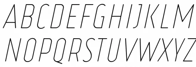 Ruler Thin Italic 字体 大写