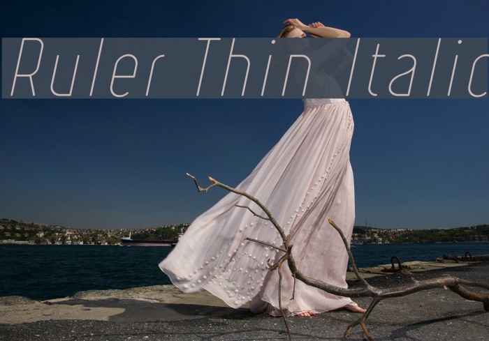 Ruler Thin Italic Font examples