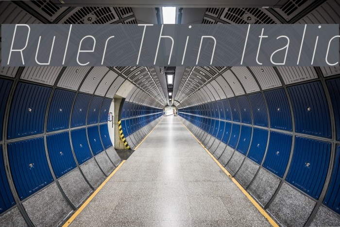 Ruler Thin Italic Font examples