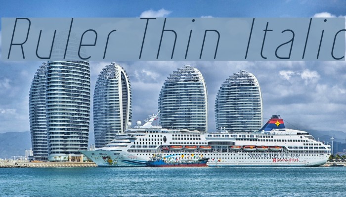 Ruler Thin Italic Font examples