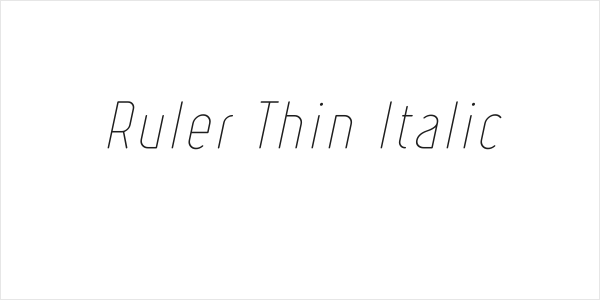 Ruler Thin Italic Logo