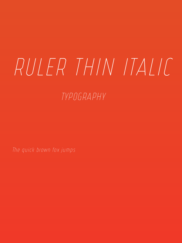 Ruler Thin Italic Poster