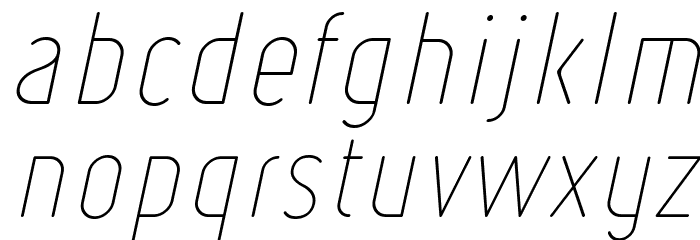 Ruler Thin Italic Font LOWERCASE
