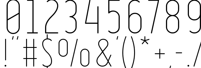 Ruler Thin Font OTHER CHARS