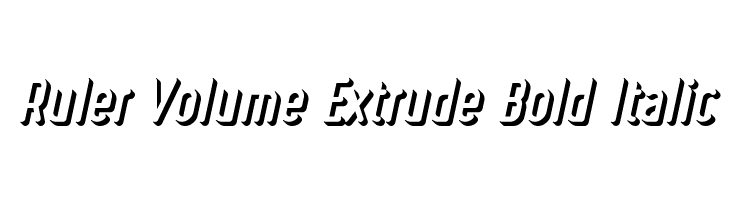 Ruler Volume Extrude Bold Italic Font