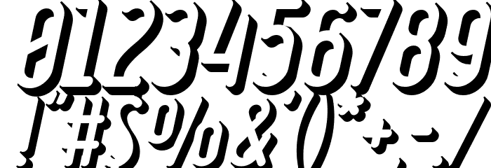 Ruler Volume Extrude Bold Italic Font OTHER CHARS