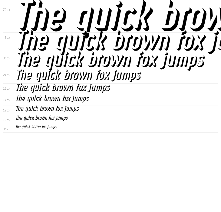 Ruler Volume Extrude Bold Italic Waterfall