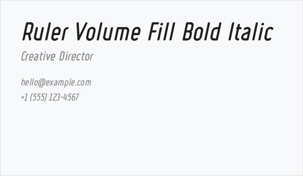Ruler Volume Fill Bold Italic Business Card