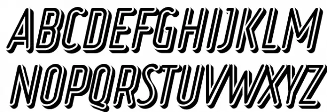 Ruler Volume Negative Bold Italic फ़ॉन्ट अपरकेस