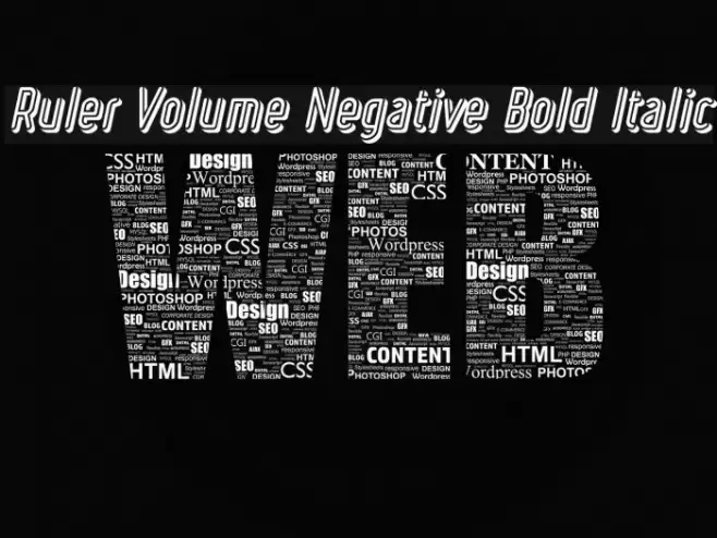 Ruler Volume Negative Bold Italic Font examples