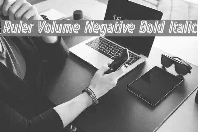Ruler Volume Negative Bold Italic Font examples