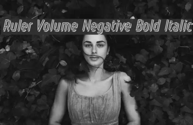 Ruler Volume Negative Bold Italic Font examples