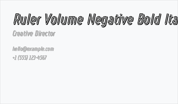 Ruler Volume Negative Bold Italic Business Card
