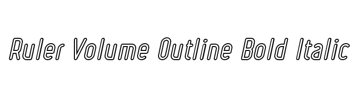 Ruler Volume Outline Bold Italic Font