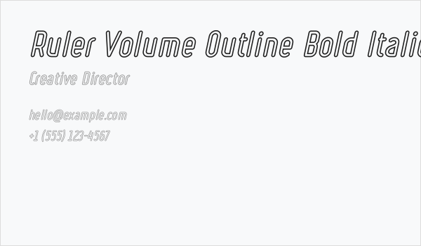 Ruler Volume Outline Bold Italic Business Card