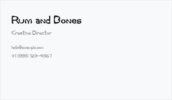Rum and Bones Business Card