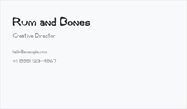 Rum and Bones Business Card