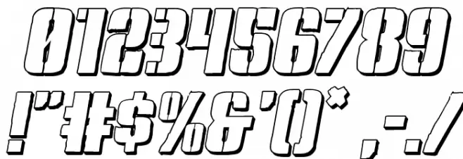 Rumble Tumble 3D Italic Font OTHER CHARS