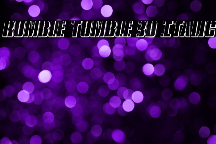 Rumble Tumble 3D Italic Example 2