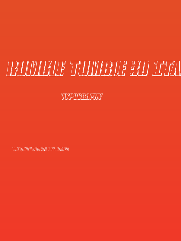 Rumble Tumble 3D Italic Poster