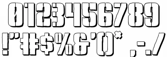 Rumble Tumble 3D Font OTHER CHARS