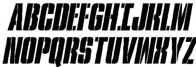 Rumble Tumble Condensed Italic Font UPPERCASE