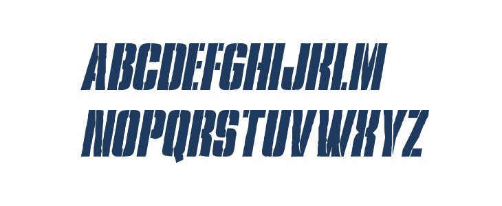 Rumble Tumble Condensed Italic Lowercase