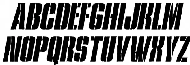 Rumble Tumble Condensed Italic फ़ॉन्ट लोअरकेस
