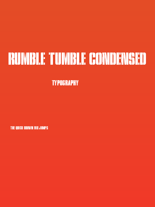 Rumble Tumble Condensed Poster