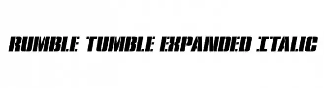 Rumble Tumble Expanded Italic  Скачать бесплатные шрифты