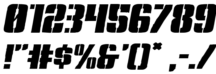Rumble Tumble Expanded Italic Font OTHER CHARS