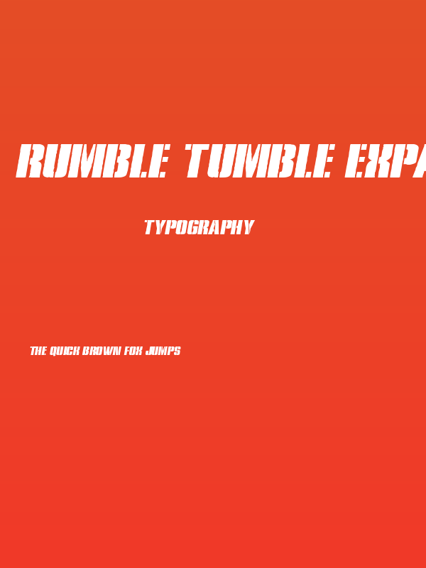 Rumble Tumble Expanded Italic Poster